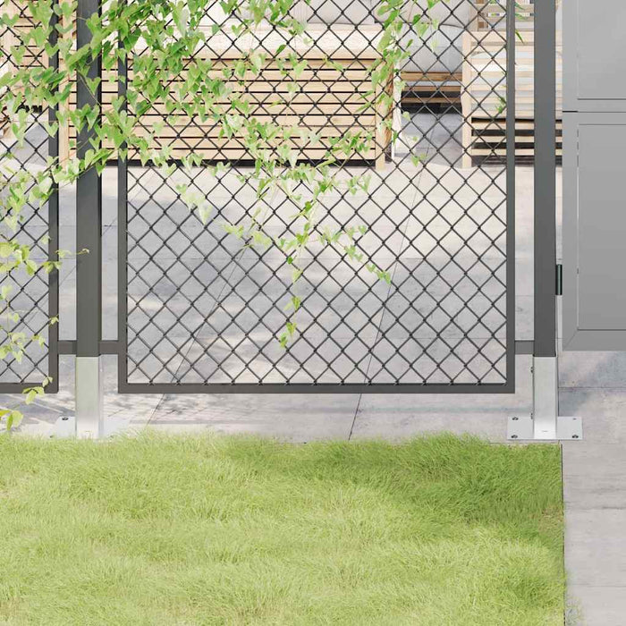 Baze stâlp pătrate 12 buc Argintiu 46x46 mm Oțel galvanizat WALTI