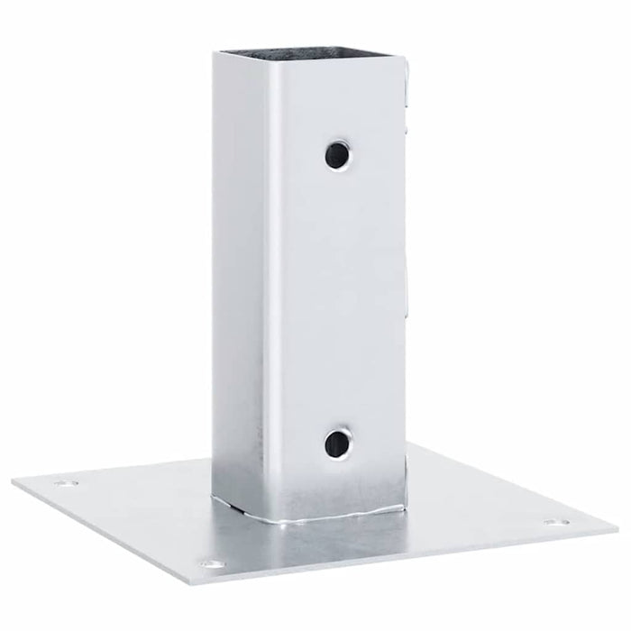 Baze stâlp pătrate 4 buc Argintiu 51x51 mm Oțel galvanizat WALTI