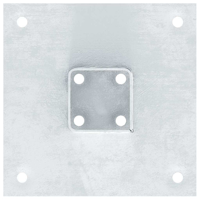 Baze stâlp pătrate 4 buc Argintiu 51x51 mm Oțel galvanizat WALTI