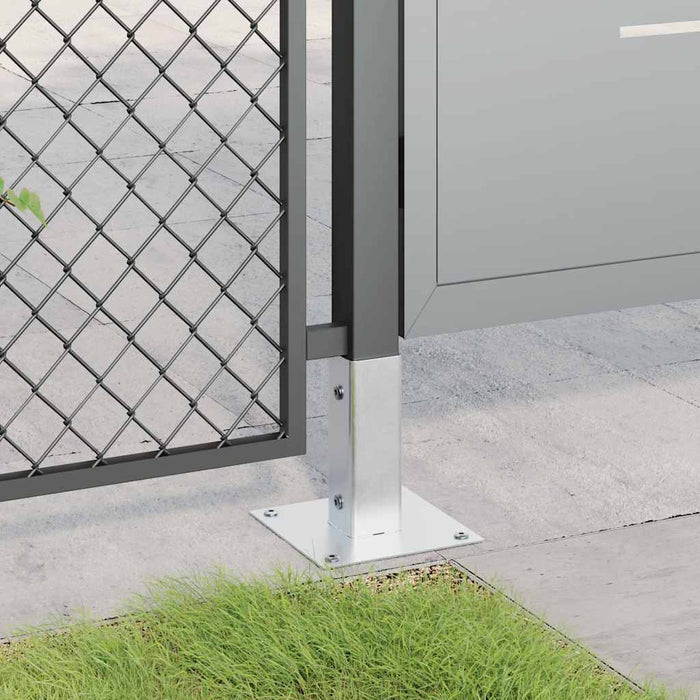 Baze stâlp pătrate 12 buc Argintiu 51x51 mm Oțel galvanizat WALTI