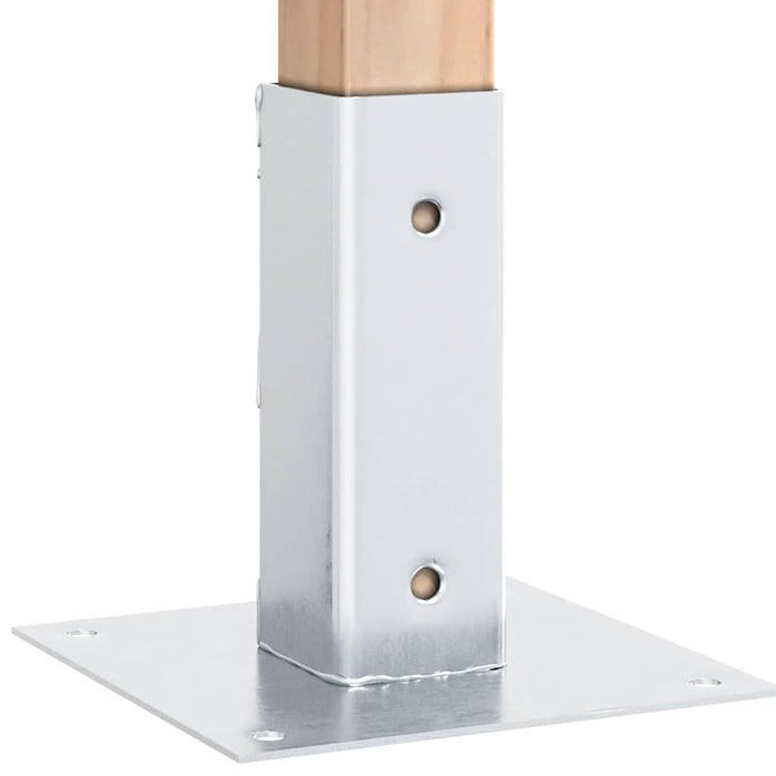 Baze stâlp pătrate 12 buc Argintiu 51x51 mm Oțel galvanizat WALTI