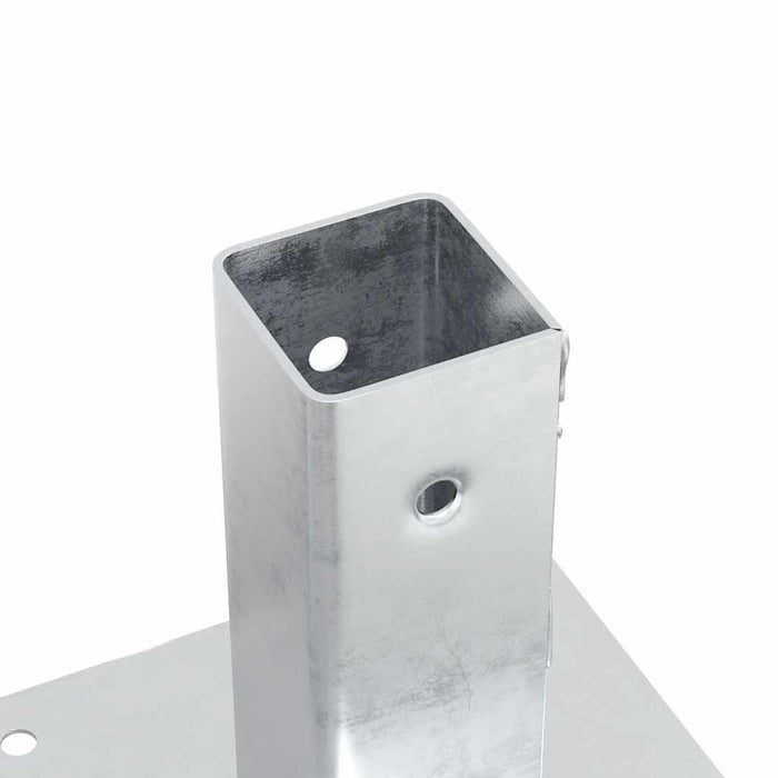 Baze stâlp pătrate 12 buc Argintiu 51x51 mm Oțel galvanizat WALTI