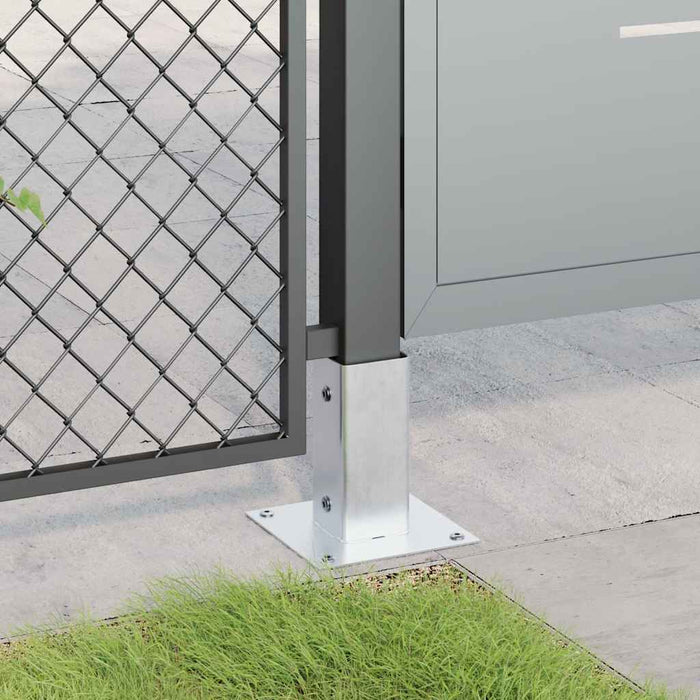 Baze stâlp pătrate 4 buc Argintiu 61x61 mm Oțel galvanizat WALTI