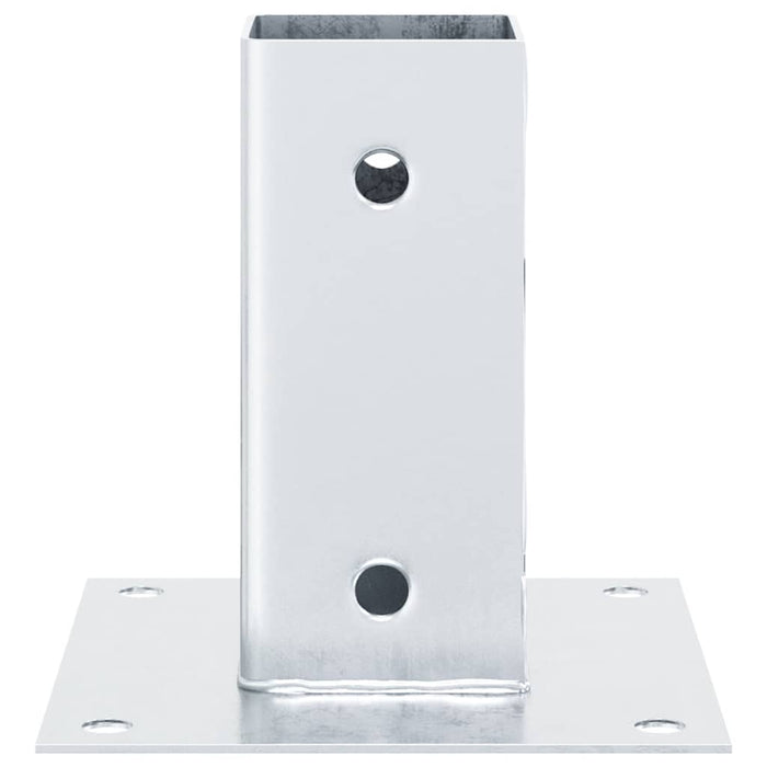 Baze stâlp pătrate 4 buc Argintiu 61x61 mm Oțel galvanizat WALTI