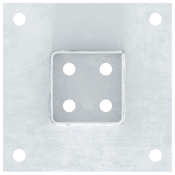 Baze stâlp pătrate 4 buc Argintiu 61x61 mm Oțel galvanizat WALTI