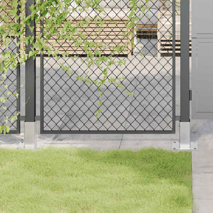 Baze stâlp pătrate 4 buc Argintiu 61x61 mm Oțel galvanizat WALTI
