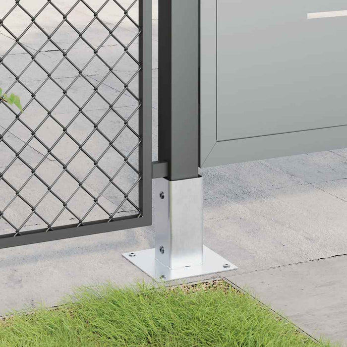 Baze stâlp pătrate 12 buc Argintiu 61x61 mm Oțel galvanizat WALTI