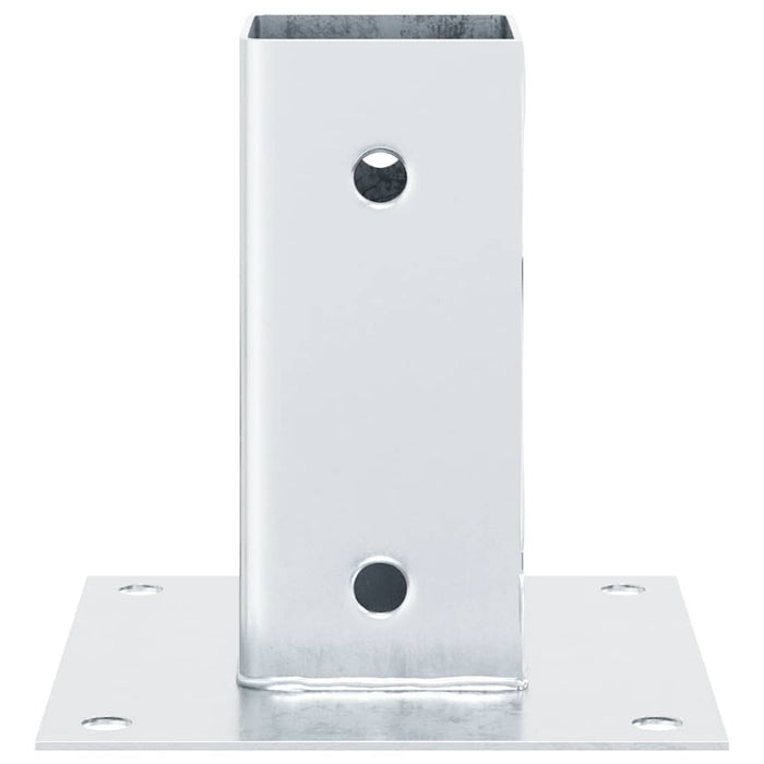 Baze stâlp pătrate 12 buc Argintiu 61x61 mm Oțel galvanizat WALTI