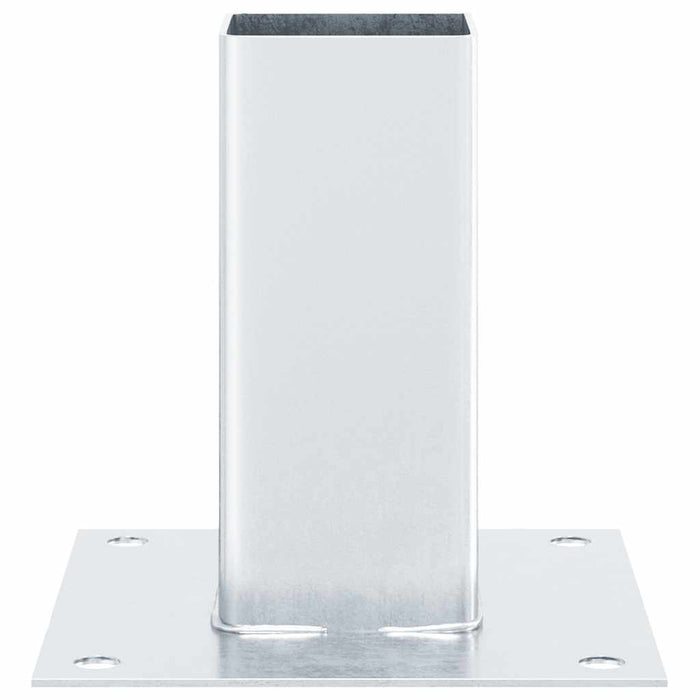 Baze stâlp pătrate 12 buc Argintiu 61x61 mm Oțel galvanizat WALTI