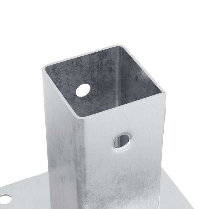 Baze stâlp pătrate 12 buc Argintiu 61x61 mm Oțel galvanizat WALTI