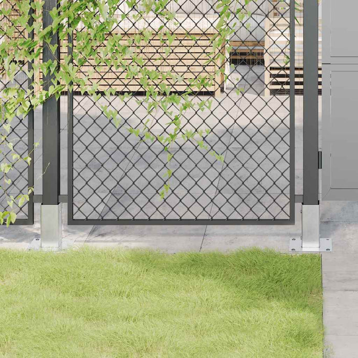 Baze stâlp pătrate 12 buc Argintiu 61x61 mm Oțel galvanizat WALTI