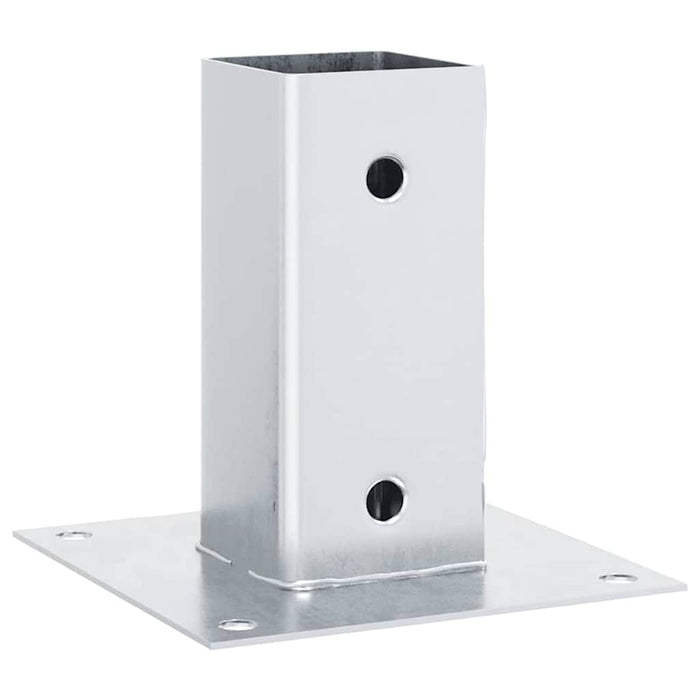 Baze stâlp pătrate 4 buc Argintiu 71x71 mm Oțel galvanizat - WALTI WALTI