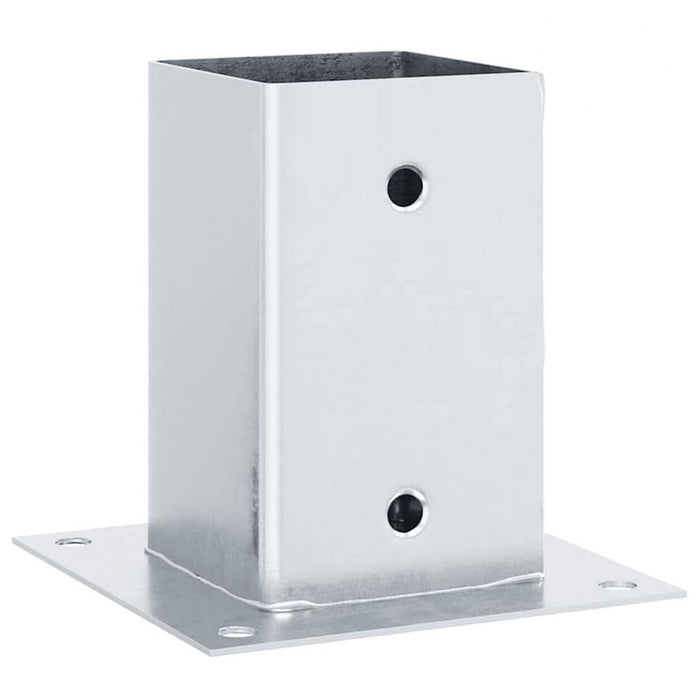 Baze stâlp pătrate 4 buc Argintiu 81x81 mm Oțel galvanizat - WALTI WALTI
