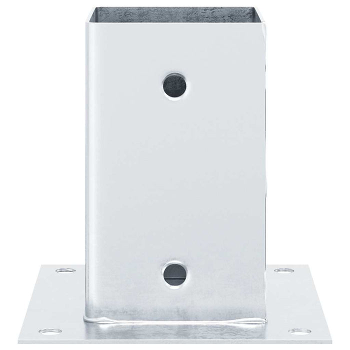 Baze stâlp pătrate 4 buc Argintiu 81x81 mm Oțel galvanizat - WALTI WALTI
