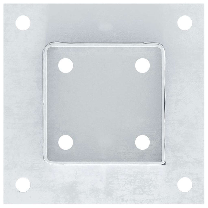 Baze stâlp pătrate 4 buc Argintiu 81x81 mm Oțel galvanizat - WALTI WALTI