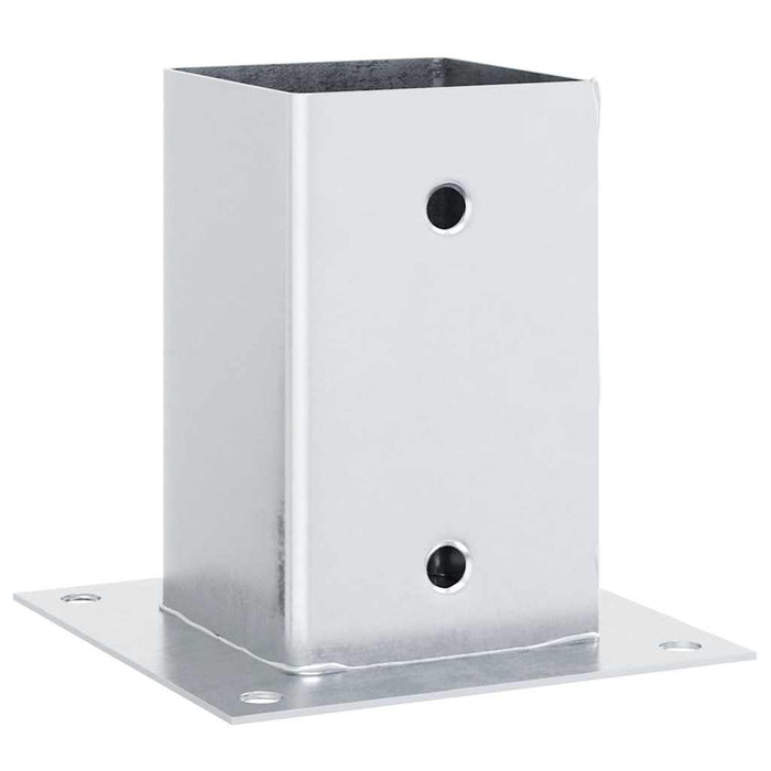 Baze stâlp pătrate 12 buc Argintiu 81x81 mm Oțel galvanizat - WALTI WALTI