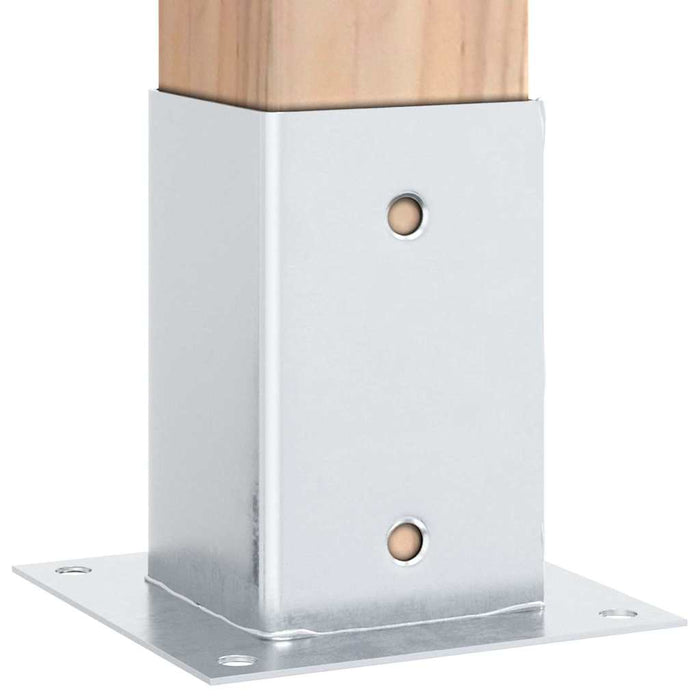Baze stâlp pătrate 12 buc Argintiu 81x81 mm Oțel galvanizat - WALTI WALTI