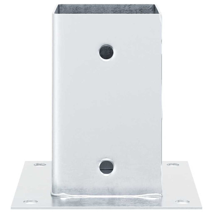 Baze stâlp pătrate 4 buc Argintiu 91x91 mm Oțel galvanizat - WALTI WALTI