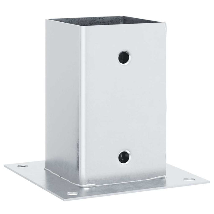 Baze stâlp pătrate 12 buc Argintiu 91x91 mm Oțel galvanizat - WALTI WALTI