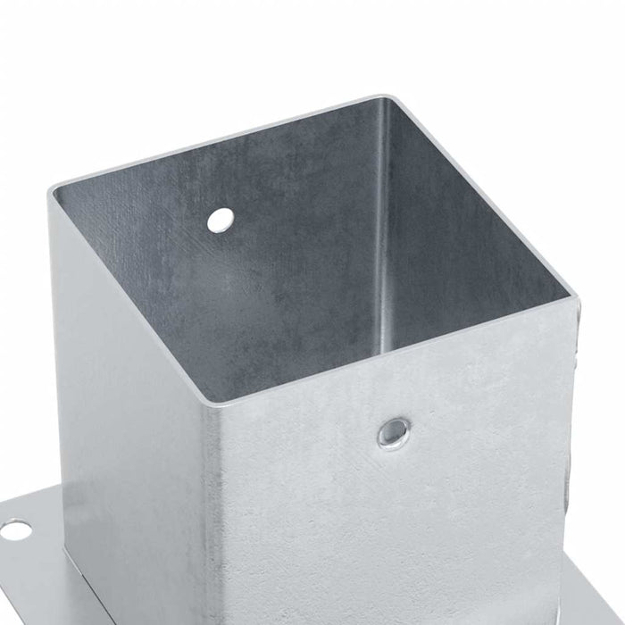 Baze stâlp pătrate 4 buc Argintiu 101x101 mm Oțel galvanizat - WALTI WALTI