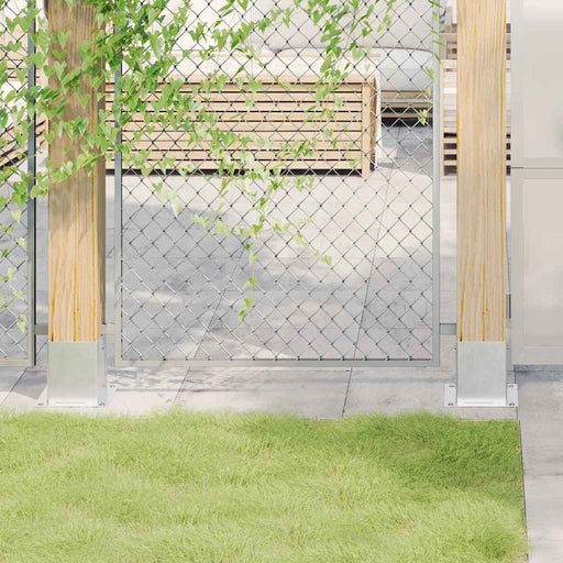 Baze stâlp pătrate 4 buc Argintiu 101x101 mm Oțel galvanizat - WALTI WALTI