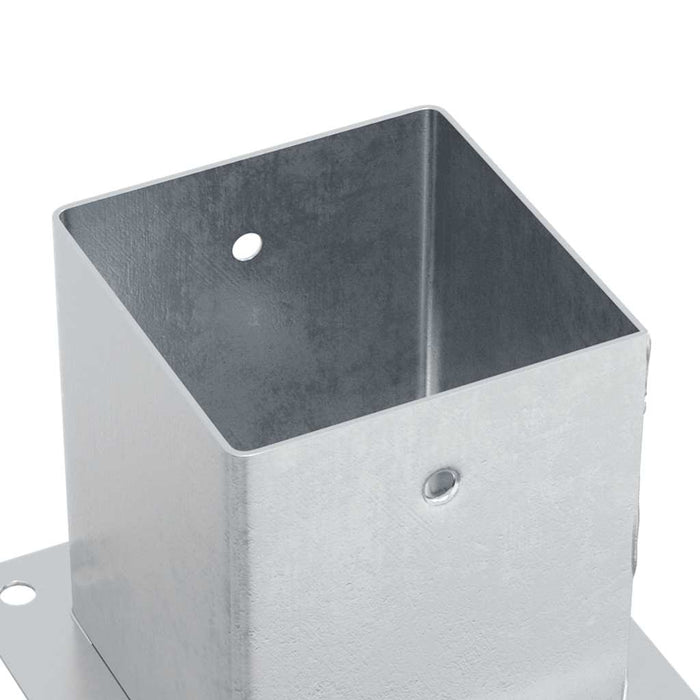 Baze stâlp pătrate 4 buc Argintiu 121x121 mm Oțel galvanizat - WALTI WALTI