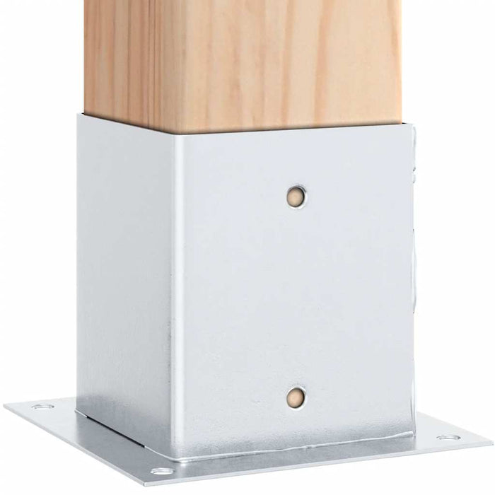 Baze stâlp pătrate 12 buc Argintiu 121x121 mm Oțel galvanizat - WALTI WALTI