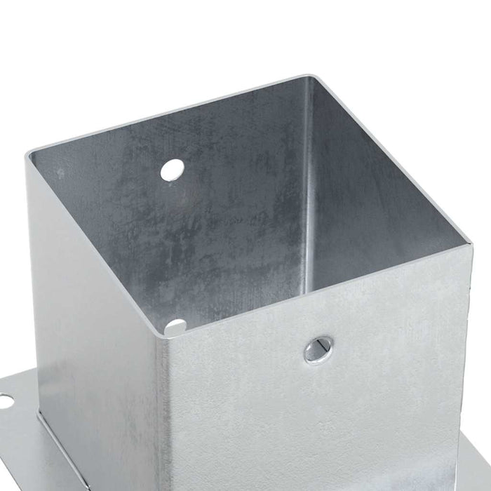 Baze stâlp pătrate 4 buc Argintiu 141x141 mm Oțel galvanizat - WALTI WALTI