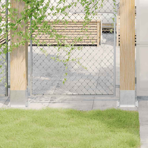 Baze stâlp pătrate 4 buc Argintiu 141x141 mm Oțel galvanizat - WALTI WALTI