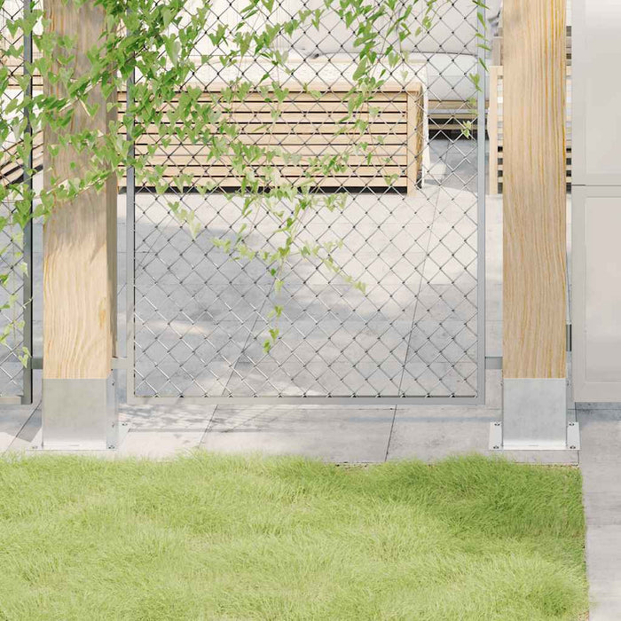 Baze stâlp pătrate 4 buc Argintiu 141x141 mm Oțel galvanizat - WALTI WALTI