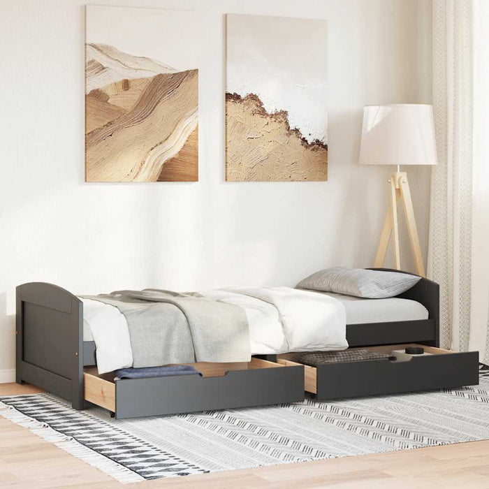 Pat de zi cu 2 sertare fără saltea „IRUN” Negru 90x200 cm - WALTI WALTI