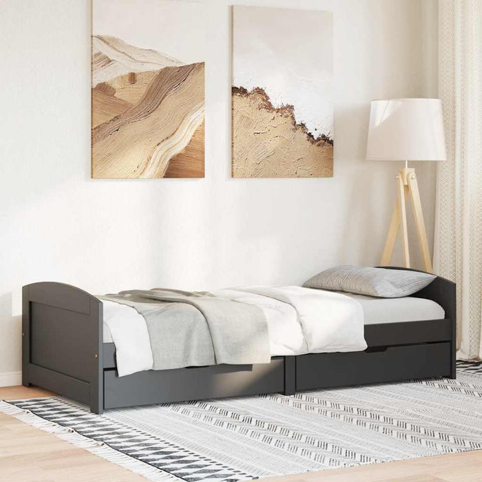 Pat de zi cu 2 sertare fără saltea „IRUN” Negru 90x200 cm - WALTI WALTI