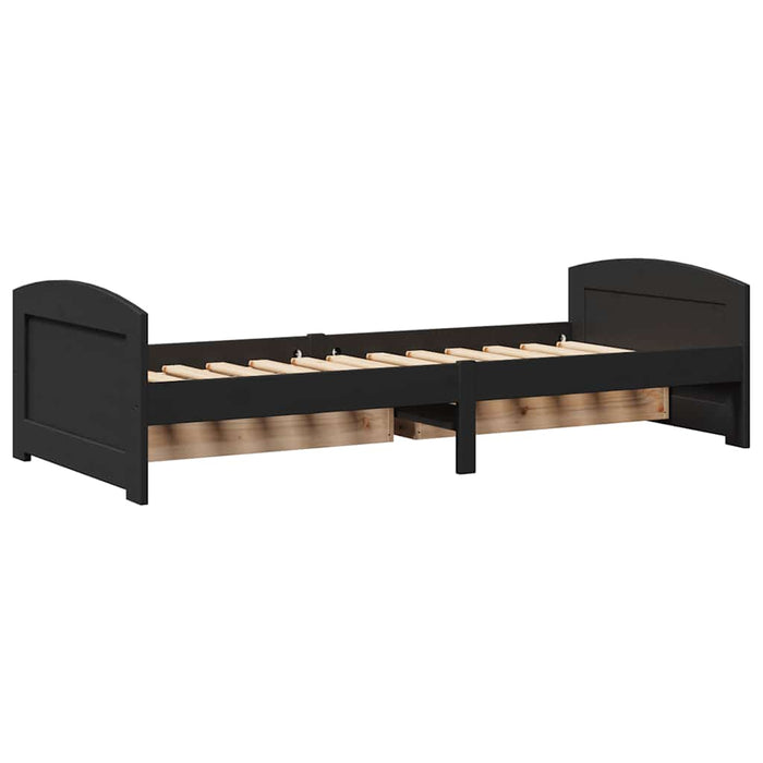 Pat de zi cu 2 sertare fără saltea „IRUN” Negru 90x200 cm - WALTI WALTI