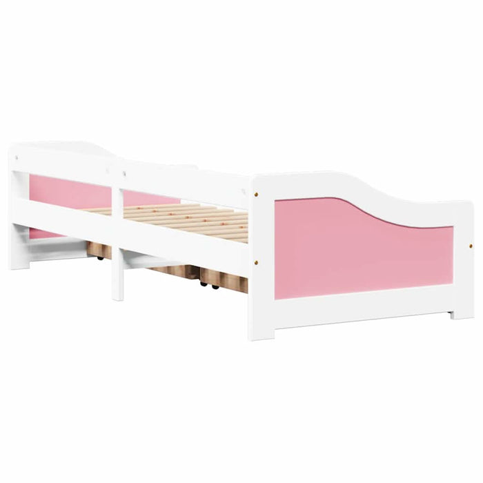 Pat de zi cu 2 sertare fără saltea „IRUN” alb și roz 90x200 cm - WALTI WALTI