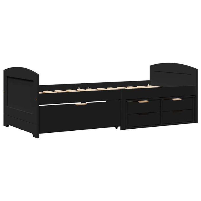 Pat de zi cu 5 sertare fără saltea „IRUN” Negru 90x200 cm - WALTI WALTI