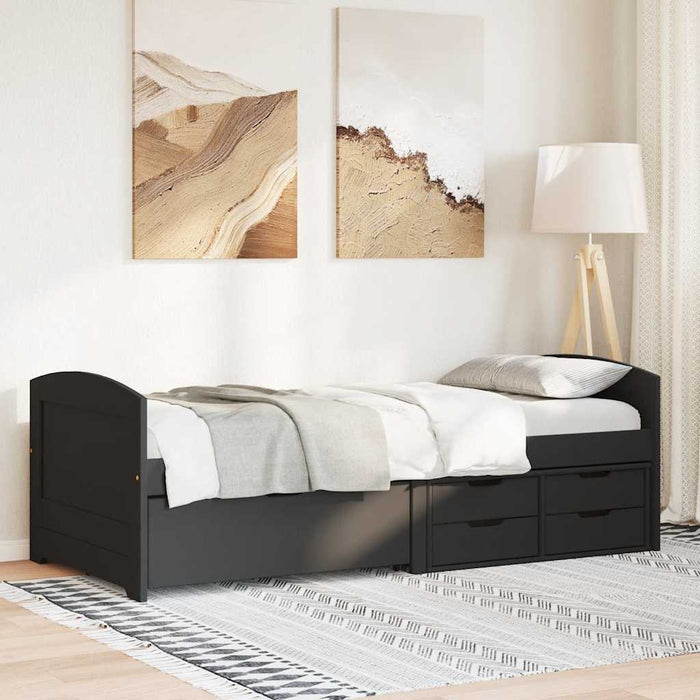 Pat de zi cu 5 sertare fără saltea „IRUN” Negru 90x200 cm - WALTI WALTI