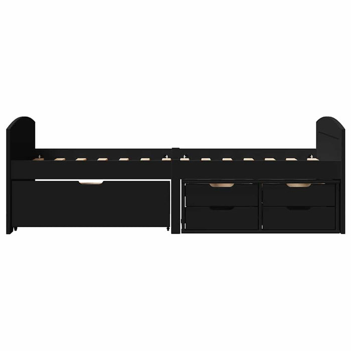 Pat de zi cu 5 sertare fără saltea „IRUN” Negru 90x200 cm - WALTI WALTI