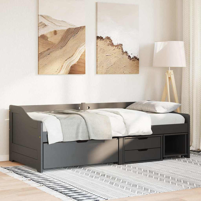 Pat de zi cu 3 sertare fără saltea „IRUN” Negru 90x200 cm - WALTI WALTI