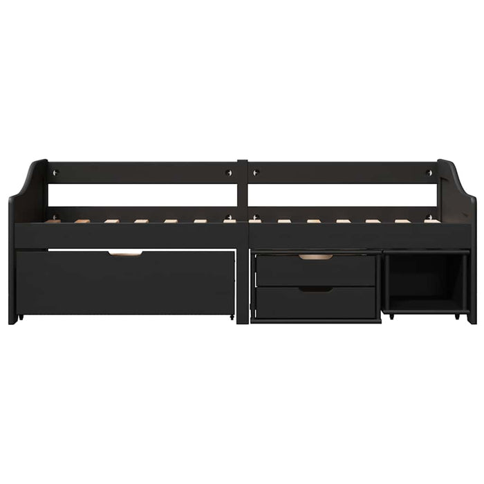 Pat de zi cu 3 sertare fără saltea „IRUN” Negru 90x200 cm - WALTI WALTI