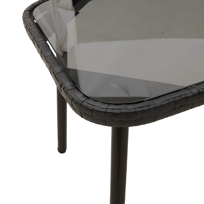Masă de cafea Negru 90 x 45 x 43 cm Poliratan și sticlă - WALTI WALTI
