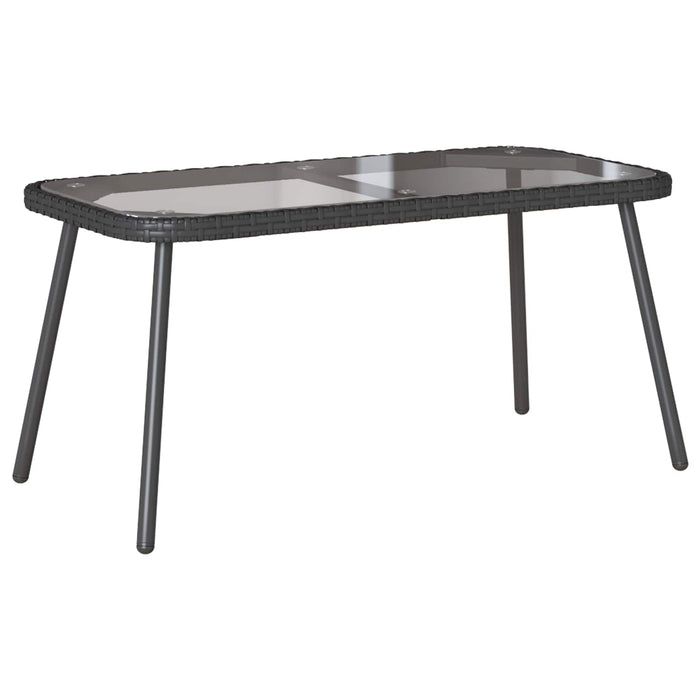 Masă de cafea Negru 90 x 45 x 43 cm Poliratan și sticlă - WALTI WALTI