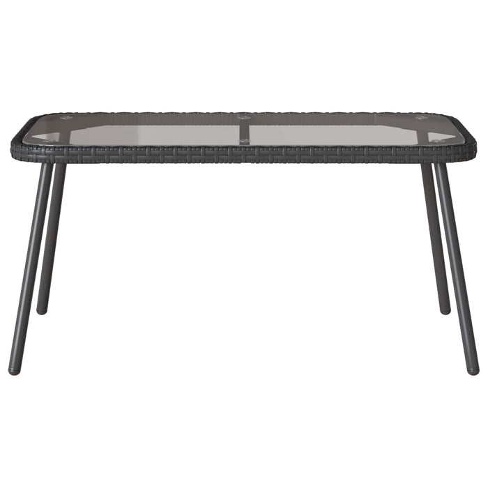 Masă de cafea Negru 90 x 45 x 43 cm Poliratan și sticlă - WALTI WALTI