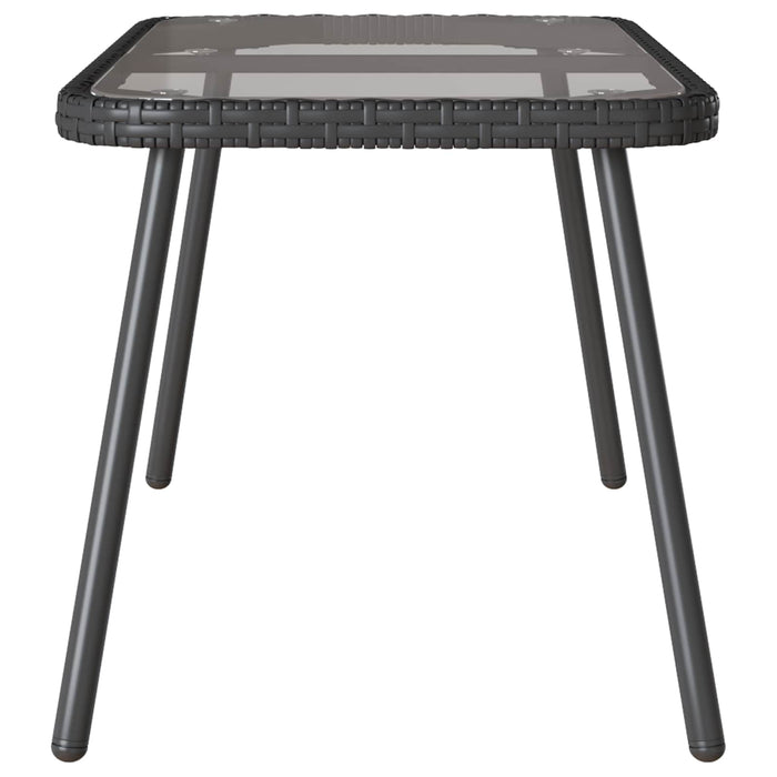 Masă de cafea Negru 90 x 45 x 43 cm Poliratan și sticlă - WALTI WALTI