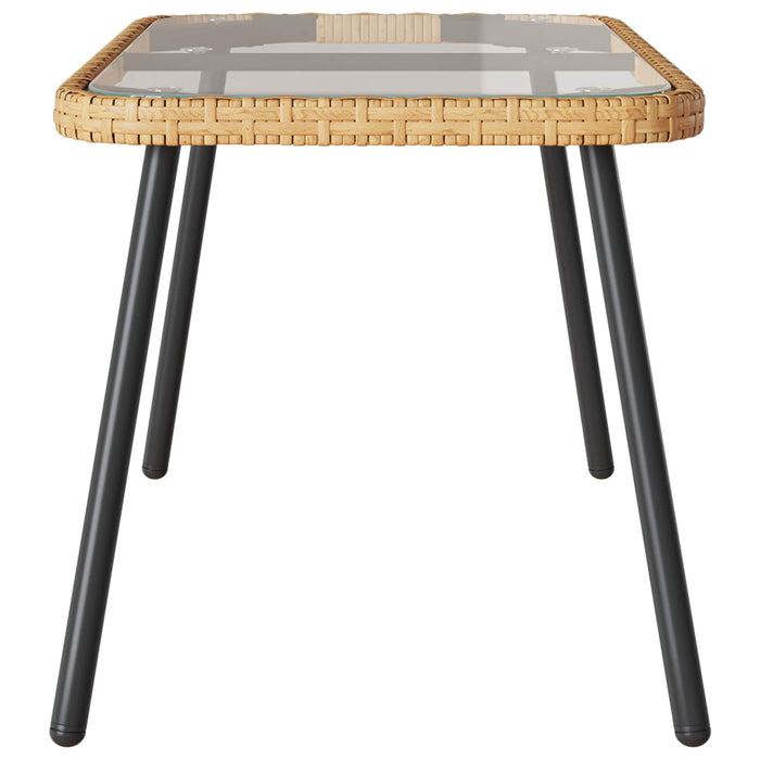 Masă de cafea Maro și negru 90 x 45 x 43 cm Poliratan și sticlă - WALTI WALTI