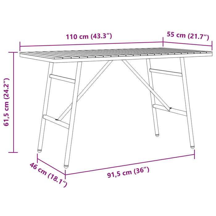 Masă de dining Maro 110 x 55 x 61,5 cm Lemn Solid de Acacia - WALTI WALTI