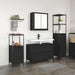 Set de mobilier pentru baie cu raft cu ușă 3 pcs Stejar negru - WALTI WALTI