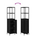Set de mobilier pentru baie cu raft cu ușă 3 pcs Stejar negru - WALTI WALTI