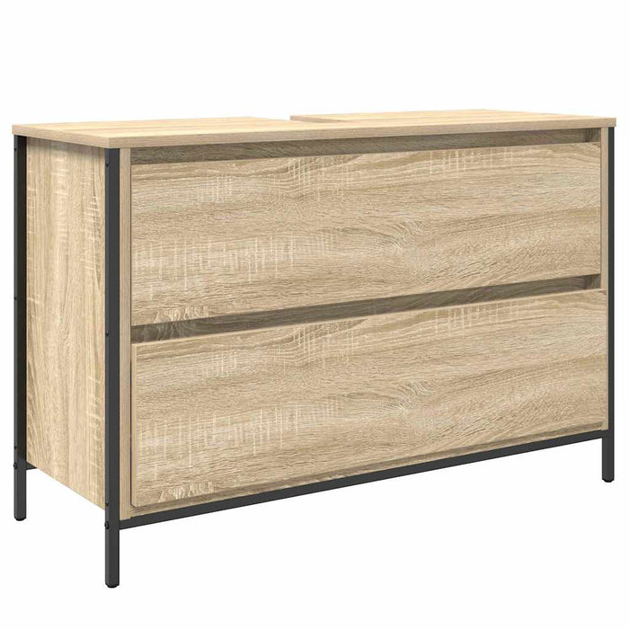 Set de mobilier pentru baie cu raft cu ușă 3 pcs Stejar sonoma - WALTI WALTI