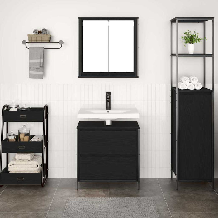 Set de mobilier de baie din 2 piese din lemn de stejar negru - WALTI WALTI