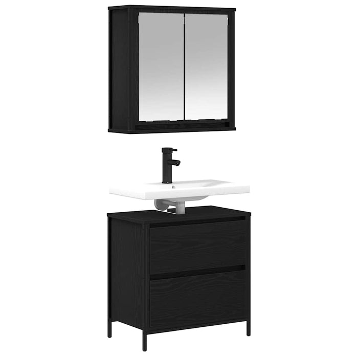 Set de mobilier de baie din 2 piese din lemn de stejar negru - WALTI WALTI